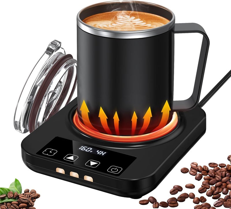 Mabahoo Coffee Mug Warmer & Mug Set for Desk, Electric Coffee Cup Warmer with 16oz Heated Mug, Temperature Control Smart Coffee Heater with Auto Shut Off & 9 Temp Settings, Gifts for Men Women, Black - Image 1